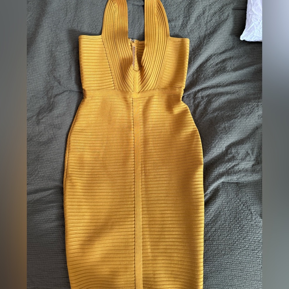 House of CB dress RARE gold halter dress from 2018!
